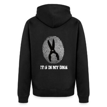 Le jardinage est dans mon ADN - Veste à capuche bio Premium Unisexe - noir - Dos - Nico (187cm)