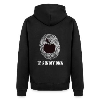 Apple est dans mon ADN - Veste à capuche bio Premium Unisexe - noir - Dos - Nico (187cm)