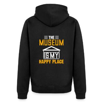 Museumsbesuch Männer Frauen Design Museen - Unisex Premium Bio Zip Hoodie - Schwarz - Hinten - Nico (187cm)