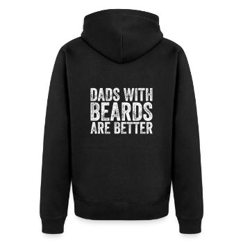Dads with Beards are Better - Unisex Premium Organic Zip Hoodie - black - Back - Nico (187cm)