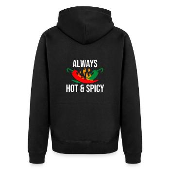 Chilli Spicy Pepper Hot Chili Food Chilli - Unisex Premium Organic Zip Hoodie - black - Back - Nico (187cm)