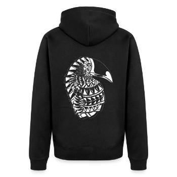 Maori Toucan Bird - Unisex Premium Organic Zip Hoodie - black - Back - Nico (187cm)