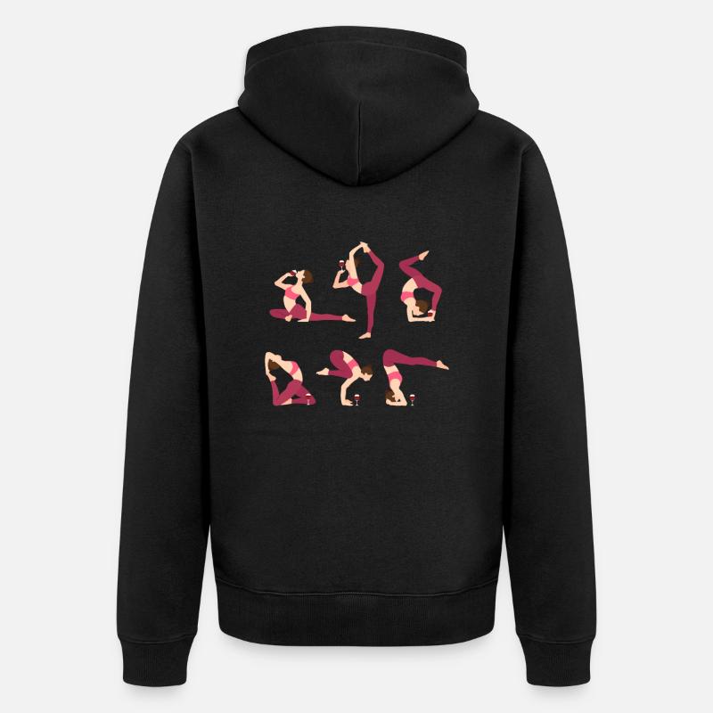 Yoga du vin - Veste à capuche bio Premium Unisexe - noir