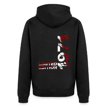 1971 édition limitée anniversaire cadeau femme mari - Veste à capuche bio Premium Unisexe - noir - Dos - Nico (187cm)