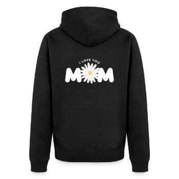 Ich liebe dich Mama Beste Mama Muttertag - Unisex Premium Bio Zip Hoodie - Schwarz - Hinten - Nico (187cm)