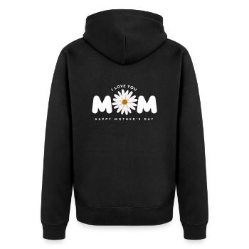Ich liebe dich Mama Schönen Muttertag - Unisex Premium Bio Zip Hoodie - Schwarz - Hinten - Nico (187cm)