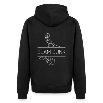 Funny Slam Dunk Basketball Training - Unisex Premium Organic Zip Hoodie - black - Back - Nico (187cm)