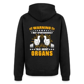 Organist Organist Organ - Unisex Premium Organic Zip Hoodie - black - Back - Nico (187cm)