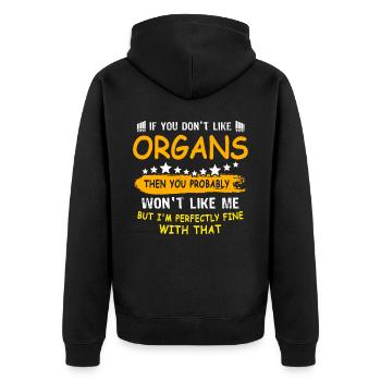 Organist Organist Organ - Unisex Premium Organic Zip Hoodie - black - Back - Nico (187cm)
