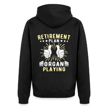 Organist Orgelspieler Orgel - Unisex Premium Bio Zip Hoodie - Schwarz - Hinten - Nico (187cm)