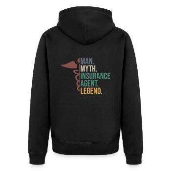 Insurance Agent Design Für Insurance Consultant - Unisex Premium Bio Zip Hoodie - Schwarz - Hinten - Nico (187cm)