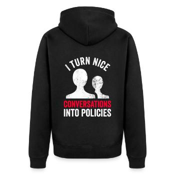 Insurance Sales Marketing Design Für - Unisex Premium Organic Zip Hoodie - black - Back - Nico (187cm)