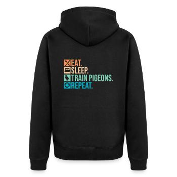 Taubenrennen Und Taubenrennen Taubenrennen - Unisex Premium Organic Zip Hoodie - black - Back - Nico (187cm)
