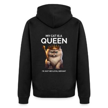 Katzeneltern, die Kätzchen sagen - Unisex Premium Bio Zip Hoodie - Schwarz - Hinten - Nico (187cm)