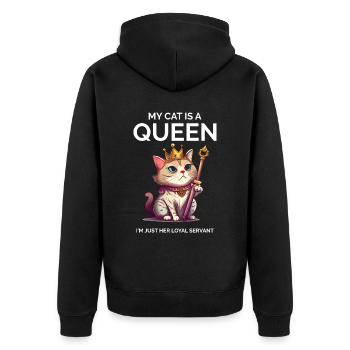 Cat Lover Kitten - Unisex Premium Organic Zip Hoodie - black - Back - Nico (187cm)