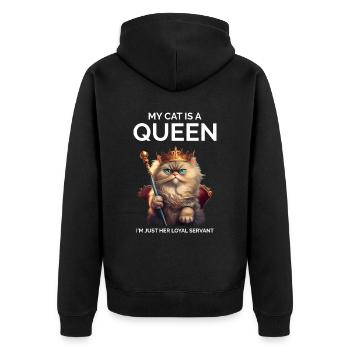 Pelz Eltern Kätzchen Katze Papa Katze Mama - Unisex Premium Bio Zip Hoodie - Schwarz - Hinten - Nico (187cm)
