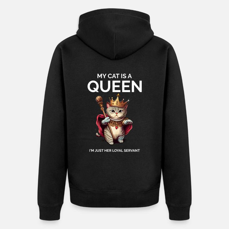 Stolze Katzenbesitzerin Katzenmutter - Unisex Premium Bio Zip Hoodie - Schwarz