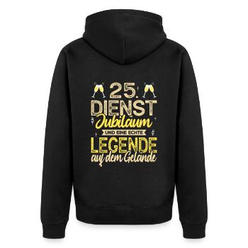 25 Jähriges Dienstjubiläum Firmenjubiläum Geschenk - Unisex Premium Bio Zip Hoodie - Schwarz - Hinten - Nico (187cm)