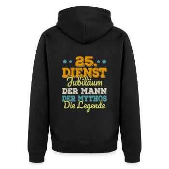 25 Jähriges Dienstjubiläum Firmenjubiläum Geschenk - Unisex Premium Bio Zip Hoodie - Schwarz - Hinten - Nico (187cm)