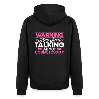 Kosmetologie Geschenk Kosmetikerin - Unisex Premium Bio Zip Hoodie - Schwarz - Hinten - Nico (187cm)