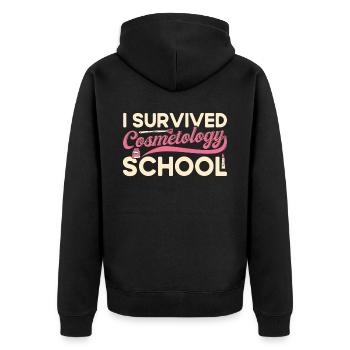 Kosmetologie Geschenk Kosmetikerin - Unisex Premium Bio Zip Hoodie - Schwarz - Hinten - Nico (187cm)