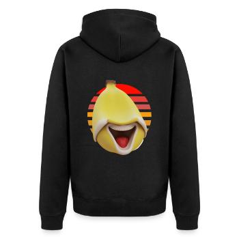 Funny banana at sunset - Unisex Premium Organic Zip Hoodie - black - Back - Nico (187cm)