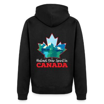 Happy Canada Day Canadian Canada Flag Maple Leaf - Unisex Premium Organic Zip Hoodie - black - Back - Nico (187cm)