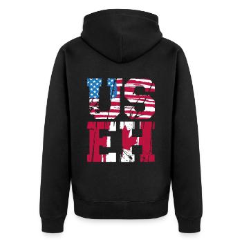 Happy Canada Day Canadian Canada Flag Maple Leaf - Unisex Premium Organic Zip Hoodie - black - Back - Nico (187cm)