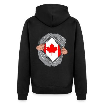 Bonne fête du Canada Drapeau canadien Feuille d’érable - Veste à capuche bio Premium Unisexe - noir - Dos - Nico (187cm)