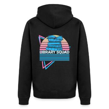 Book reader Bookworm - Unisex Premium Organic Zip Hoodie - black - Back - Nico (187cm)