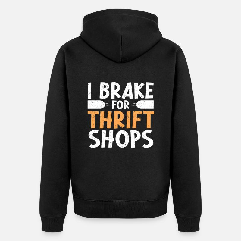 Secondhand Laden Hofverkauf Geschenk Thrifting - Unisex Premium Bio Zip Hoodie - Schwarz