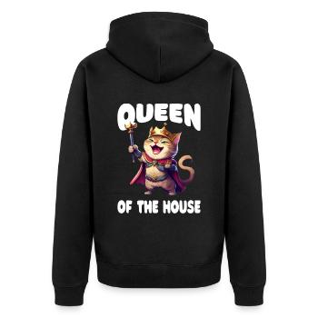 Proud Cat Mom - Unisex Premium Organic Zip Hoodie - black - Back - Nico (187cm)