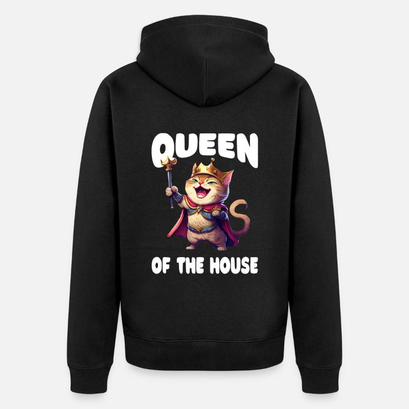 Maman chatte fière - Veste à capuche bio Premium Unisexe - noir