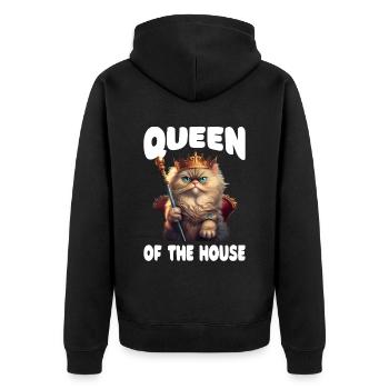 Katzeneltern sagen Kätzchen - Unisex Premium Bio Zip Hoodie - Schwarz - Hinten - Nico (187cm)