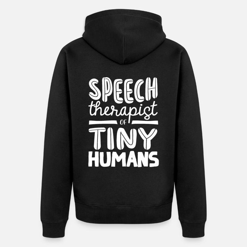 Speech-language pathology, speech-language pathologist - Unisex Premium Organic Zip Hoodie - black