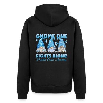 Gnome One combat seul le cancer de la prostate - Veste à capuche bio Premium Unisexe - noir - Dos - Nico (187cm)