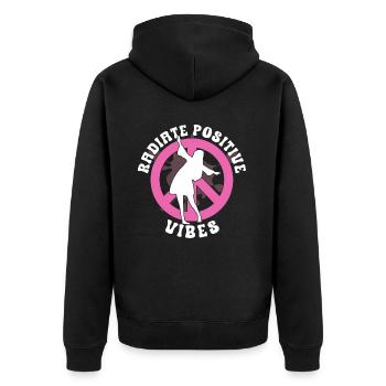 Hippie Peace Sign Peace Flowers Flower Child - Veste à capuche bio Premium Unisexe - noir - Dos - Nico (187cm)