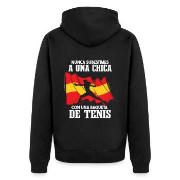 Divertido Tenista Mujer Tenis Humor - Veste à capuche bio Premium Unisexe - noir - Dos - Nico (187cm)
