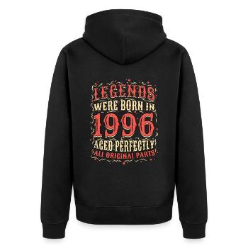 Les légendes sont nées en 1996 Anniversaire - Veste à capuche bio Premium Unisexe - noir - Dos - Nico (187cm)