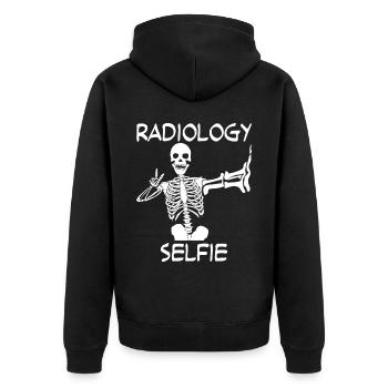 Radiology Selfie Röntgenbild - Unisex Premium Bio Zip Hoodie - Schwarz - Hinten - Nico (187cm)