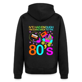 80s Disco Party 80s 1980s - Unisex Premium Organic Zip Hoodie - black - Back - Nico (187cm)
