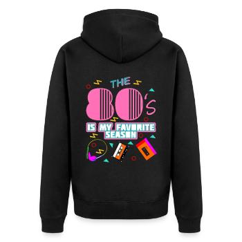 80s Party Disco 1980 80s - Unisex Premium Organic Zip Hoodie - black - Back - Nico (187cm)