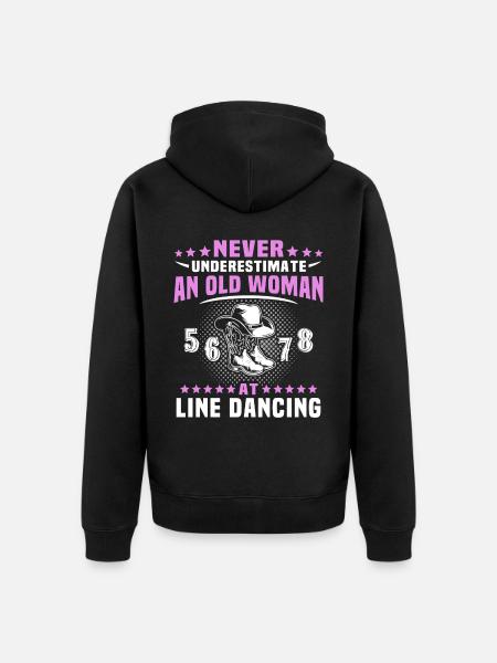 Underestimate Line Dance Woman - Unisex Premium Organic Zip Hoodie - black