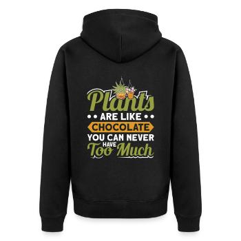 Funny Plant Saying Plant Friend - Unisex Premium Organic Zip Hoodie - black - Back - Nico (187cm)