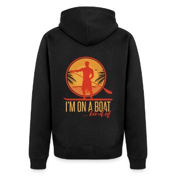 Je suis sur un bateau | SUP | Paddleboard - Veste à capuche bio Premium Unisexe - noir - Dos - Nico (187cm)