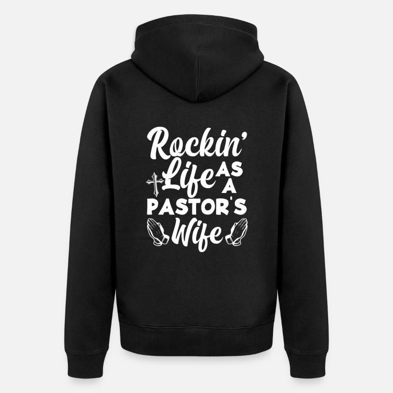Pasteur Pasteur Mme Épouse Cadeau - Veste à capuche bio Premium Unisexe - noir