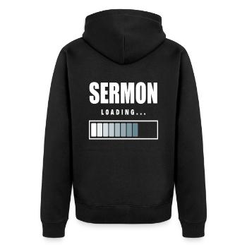 Pfarrer Pastor Zeromonie Lädt - Unisex Premium Bio Zip Hoodie - Schwarz - Hinten - Nico (187cm)