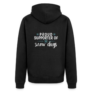 Proud Supporter of Snow Days Winter - Unisex Premium Organic Zip Hoodie - black - Back - Nico (187cm)