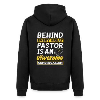 Pasteur Pasteur Dieu Jésus Prêtre - Veste à capuche bio Premium Unisexe - noir - Dos - Nico (187cm)