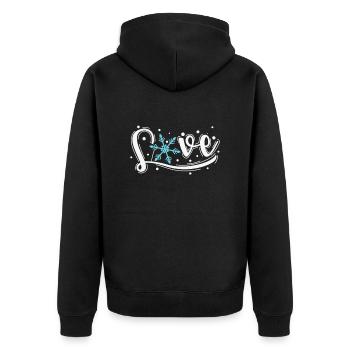 J’adore flocon de neige saison hivernale Toboggan - Veste à capuche bio Premium Unisexe - noir - Dos - Nico (187cm)